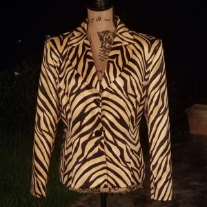 ALLYSON CARA ANIMAL PRINT POLYESTER BLAZER